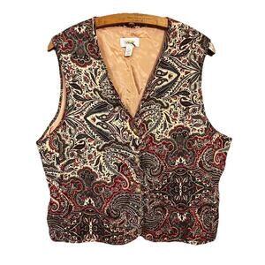 Talbots Vintage 90s Paisley Vest
